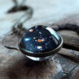 Interior Decorations 12mm Car Decoration Pendant Solar System Starry Sky Double Glass Ball Auto Rearview Mirror Hanging Ornament Accessories
