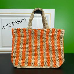 7A Summer Beach Shoulder Bags Hollow Straw Woven Bag Fashion Casual One-Shoulder Trendy Handbag Female Totes Large Capacity Lady Bag Travel