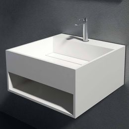 Solid Surface Stone Wall Hung Sink Cloakroom Wall Mounted Cabinet RS3836