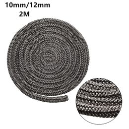 6/8/10/12mm Black Gasket Cord Stove Door Fireplace 2m Fiberglass High Temperature Woodburner Sealing Rope Replacement 220505