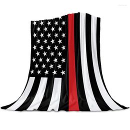 Blankets American Flag Stripes Throw Blanket For Sofa Soft And Comfortable Flannel Children Gift Travel CampingBlankets