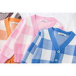 Baby Boy Girl Toddler Coat Clothes Grid Knit Cardigan Kids Cotton Jackets Coat Baby Girl Boy Cardiganl40