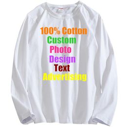 Custom Heavy Cotton Long sleeved Shirt Spring and Summer Tee shirt Solid Colour Bottoming Men long sleeved T shirt 220621