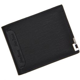 5pcs Wallets Men PU Two Foldable Multifunctional Square Credit Card Holder With Metal Edge Mix Colour