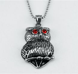 316L stainless steel owl animal Necklaces & Pendants eagle wings gothic retro antique design silver men's Jewellery