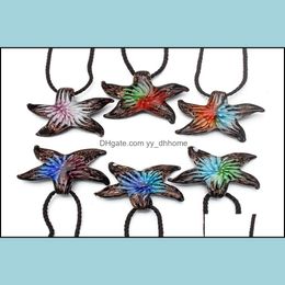 Pendant Necklaces Pendants Jewellery Mix Colour Necklace Selling Starfish Crystal Murano Lampwork Glass Wedding Par Dh6Oe