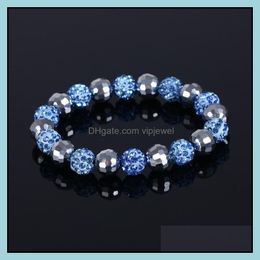 Charm Bracelets Beaded 20 Balls/Pcs Crystal Handmade Strand Charms Vipjewel Drop Delivery 2021 Jewelry Vipjewel Dhysw