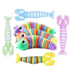 New Fidget Toy Slug Articulated Flexible 3D Slugs Decompression Toys All Ages Relief Anti-Anxiety Sensory Toys for Children Adult