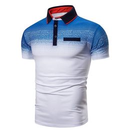 Short Sleeve Mens Personalized Slim Polo Shirt Casual Top 220623