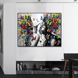 Modern Graffiti Butterfly Canvas Painting Poster Print Wall Art Picture For Living Room Home Decor Frameless
