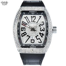 Wristwatches Couple Watch Luxury Men Women Big Number Dial Diamond Numbers Male Female Minimalist Clock Iced Out Case Wristwatch Ladies Relo