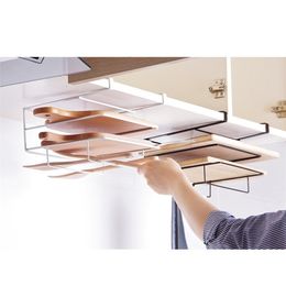 Cutting Board Holder Towel Rack Kitchen Storage Organiser Wash Cloth Hook Shelf Bathroom Cabinet Cupboard Hanger Y200407