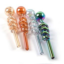 Heady Pyrex Smoking Pipes Accessories Colourful Lazer Glass Oil Burner Pipe Bubbler Portable Tobacco Tools Mini Wax Oil Dab Rigs