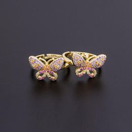 Cluster Rings Fashion Design Elegant Butterfly For Women Top Quality Copper Zircon Crystal Luxury Wedding Party Banquet Finger RingCluster C