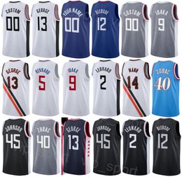 Screen Printed Basketball Draught Pick Moussa Diabate Jersey Robert Covington 23 Paul George 13 Nicolas Batum 33 Kawhi Leonard 2 Marcus Morris Sr 8 Black Blue White