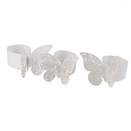 -Venta al por mayor- 50 unids papel mariposa anillos de servilleta para bodas Party Serviette Table Decoration Titular de anillo 3D