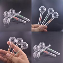 Wholesale clear thick heady glass Oil Burner Pipe with dolphin logo 4inch mini Water dab Rigs Smoking bong