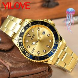 Light Luxury Niche Men's Classic Watch 40mm Ceramic Case Stainless Steel Clock Outdoor Calendar Sapphire Function Luminous High Quality Wristwatch