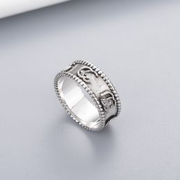 -2022 Fashion Designer Double G Ring Classic Sterling Silver Garden Collection Love Ring è uno stile preferito per celebrità, Champion Gioielli da uomo e Women Fish Promise Champion 74