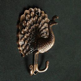 Hooks & Rails Peacock Decorative Wall Hook Metal / Antique Brass Curtain Tie Backs Hardware Hanger Coat Rack Hangers UniqueHooks