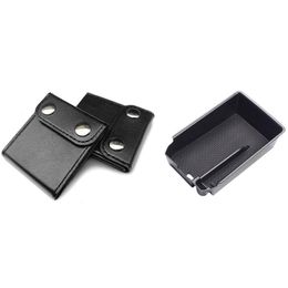 Car Organiser 3 Pcs Accessories: 2 Auto Seat Belt Regulator Fixer Adjuster & 1 Central Console Stowing Tidying Box