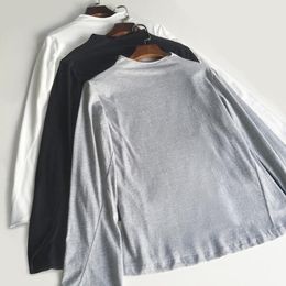 crimp on UK - Women's T-Shirt Women Slim Thin White Gray Black Long Sleeve Casual Crimped Simple Female Fashion Bottoming Tops 2022 Early Autumn