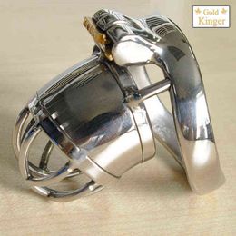 NXY Chastity Device Gold Kinger Men's Stainless Steel Arc Snap Ring Lock Cb6000 Pants Belt Appliance 0416