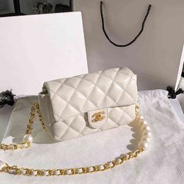 Factory Online Export Designer Tide Brand Ladies Bags New Fashion Women's Pearl Chain Versatile One Shoulder Messenger Small Square