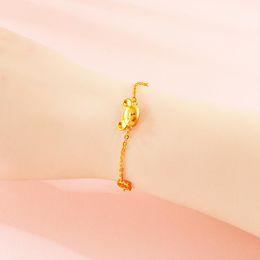 Charm Bracelets Elegant Chain Bracelet 24K Gold Colour Beads Stars For Women Link Mouse Pendant Jewellery GiftsCharm