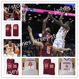 Mit88 Men Custom Virginia Tech Hokies Basketball Jersey 4 Nickeil Alexander-Walker 5 Justin Robinson 10 Jonathan Kabongo 13 Ahmed Hill 15 Chris
