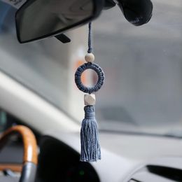 Interior Decorations Car Pendant Hand Made Cotton Bohemia Auto Rearview Mirror Hanging Ornament Fragrance Decoraction Accessories Girls Gift