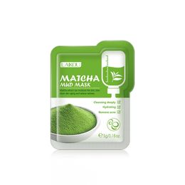 LAIKOU Matcha Green Clay Mud Face Mask Night Facial Care Dark Circle Moisturizing Face Masks