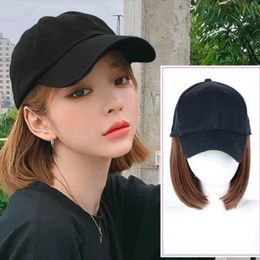 Selling Baseball Hat With Short Hair Wigs Bob Synthetic For Women Summer