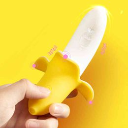 NXY Vibrators Banana-Shaped Clitoris Vibrator G-Spot Vaginal Stimulator Soft Silicone Dildo Female Masturbator Cute Adult Sex Toy For Woman 220427