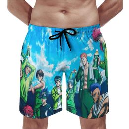 Men's Shorts Yu Hakusho Trendy Board Japanese Anime Beach Short Pants Elastic Waist Comfortable Custom Swimming Trunks Plus Size