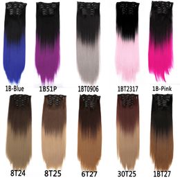Clip In Hair Extensions Human Hair Clips 200G Machine Made Straight Clip-on Hairs