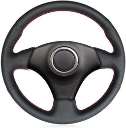 Custom DIY Black Leather Steering Wheel Covers For Toyota RAV4 1998-2003 Celica 1998-2005 Corolla 2003-2008 Matrix 2003
