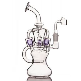 High Hookah Quality Three Philtre Glass Bong Water Pipe Dab Rig Glass Bubbler withArm Tree Percolator Ash Catcher