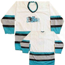 thin paint UK - Mit85 Vintage 1994 CLERKS MOVIE hockey jersey Sewing embroidery Customize any name and number jerseys