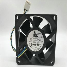 Wholesale fan: Original delta AFC0712D 7025 7CM 12V 0.66A four-wire CPU temperature-controlled ball fan with large air volume