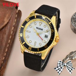 Men Quartz Imported Movement Watch 41mm Stainless Steel Case Nylon Strap Clock Waterproof Mission Runway Superior Quality Multi-function Gifts Wristwatches