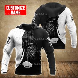 Custom Name Skull Master Chef Art 3D Print Zipper Hoodie Man Female Pullover Sweatshirt Hooded Jersey Tracksuits Casual 220708