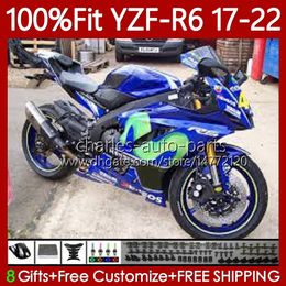 Injection Mould Fairings For YAMAHA YZF-R6 YZF R6 R 6 600 CC YZFR6 17 18 19 20 21 22 Body 119No.92 YZF-600 2017 2018 2019 2020 2021 2022 YZF600 17-22 Movistar Blue OEM Bodywork