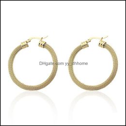 Hoop Hie Earrings Jewelry Fashion Stainless Steel Stranded Wire Mesh Womens Party Wedding Gift Wholesale E-613 Drop Delivery 2021 2Ezbj