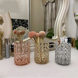 Storage Bottles Nail pens crystal glass Pen Container Makeup Brush Holder Makeup Organizer Cosmetic Lipstick Pencil Containers 20220611 D3