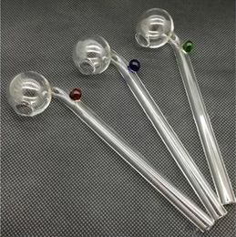 Hand Oil Burner Pipes Glass Pipe Clear Smoking Tubes Colour point 6.29 inch Pyrex Nail Tips Tobcco Dry Herb Big Ball Water Bubbler Thick Glass Tube Mix Colours Wholesale