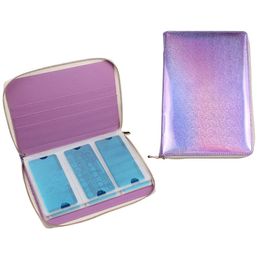 Nail Art Kits 72Slots SingleZipper Rectangle Stamping Plate Holder Stamp Template Organizer Empty Case Pink/Purple Storage Bag 6 12/6 6cmNai