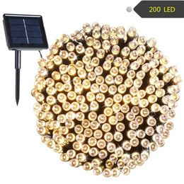 Powerful Poly-crystalline 2V 300mA 200led Rechargeable Solar Power Decorative Lights Outdoor Home Decoration Party