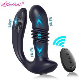 Wireless Remote Anal Plug Vibrator Telescopic Male Prostate Stimulation Massage Dildo Butt sexy toys for Men Masturbator Gay