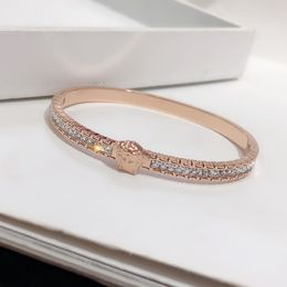 New Fashionable Bracelets Women Bangle Luxury Designer Letter Bracelet Crystal Rose Gold Plated Stainless steel Wedding Lovers Gif264w